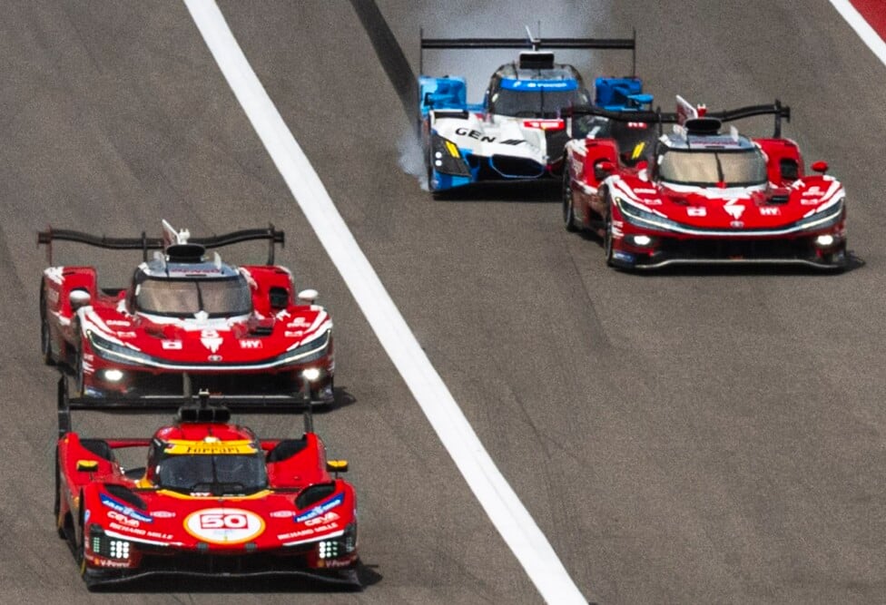 A Ferrari le ganó la suerte y algo más en Texas: el que se rompió fue el de adelante